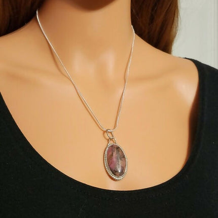 Midnight Blossom – Rhodonite Pendant (1)