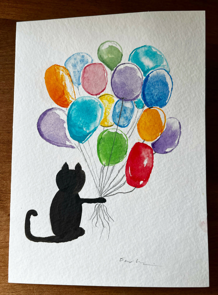 Black Cat Brought Balloons