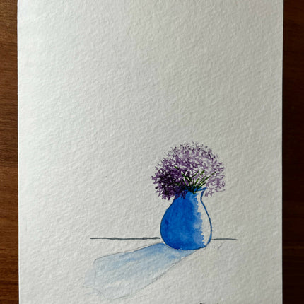 NC5 Blue Vase with Purple Flowers