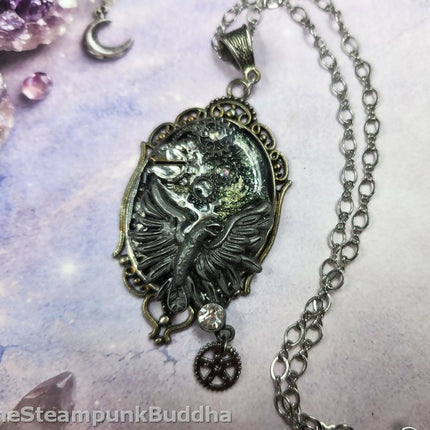 Raven of the Clockwork Veil Steampunk Necklace (3)
