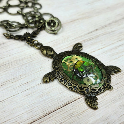 steampunk turtle with ammolite (5)
