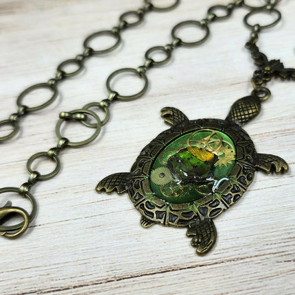 steampunk turtle with ammolite (2)