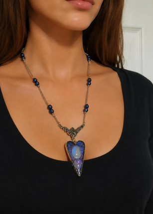 Witch's Heart Moonstone Pendant Necklace  (1)