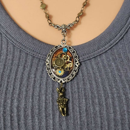 Steampunk-White-Rabbit-Necklace-(7)