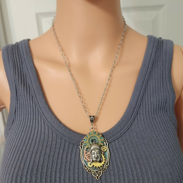 Steampunk Buddha Assemblage Necklace 2