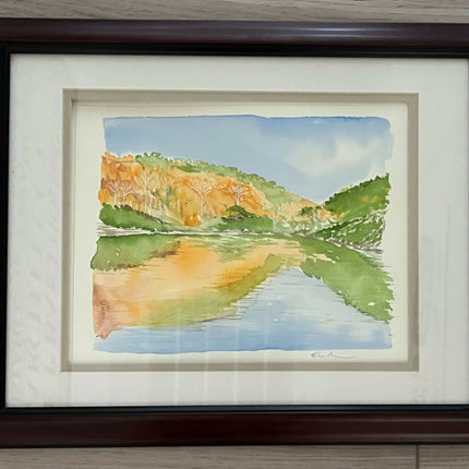 Framed Black Bass Lake--Late Afternoon Early Autumn