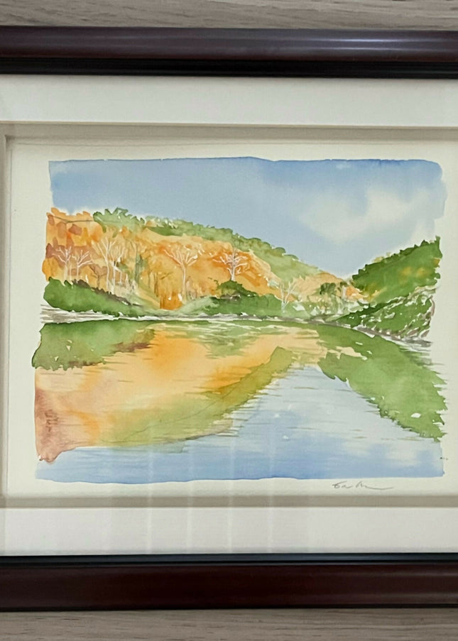 Framed Black Bass Lake--Late Afternoon Early Autumn