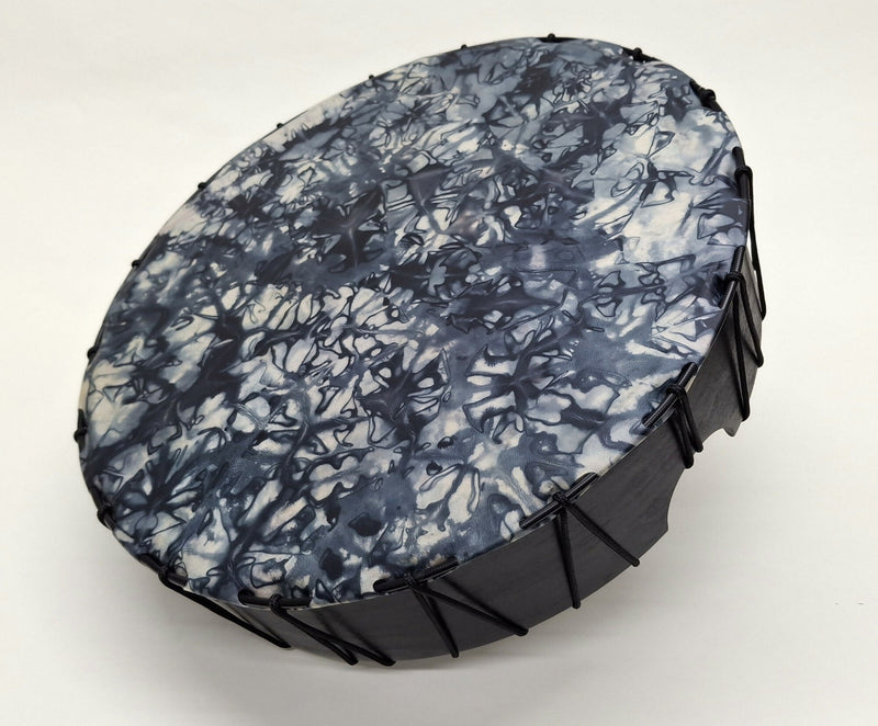 16" Frame Drum - Black Scrunch Dye - Instant Slide Tuning
