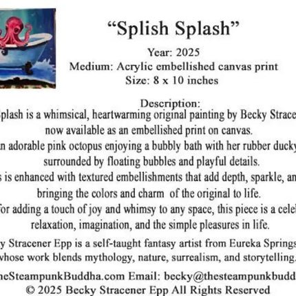 Splish Splash Pink Octopus Rubber Ducky Bathtub Art (1)
