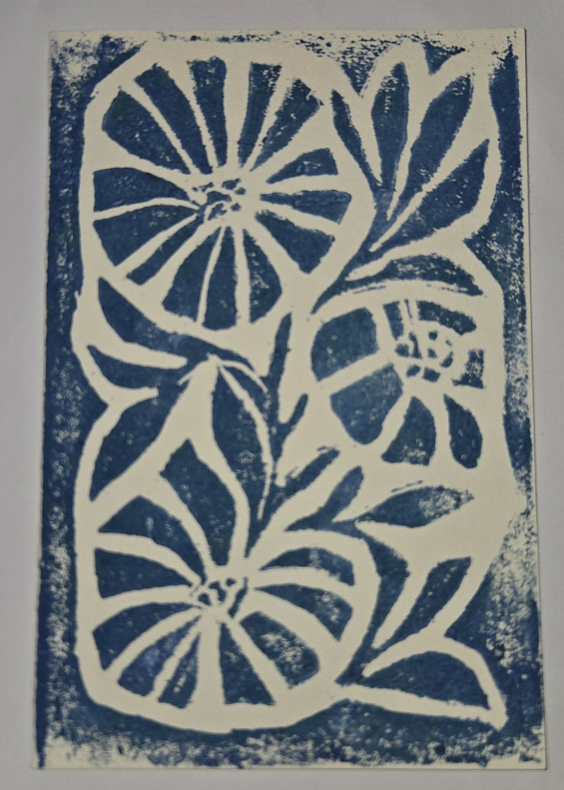 Floral linocut card